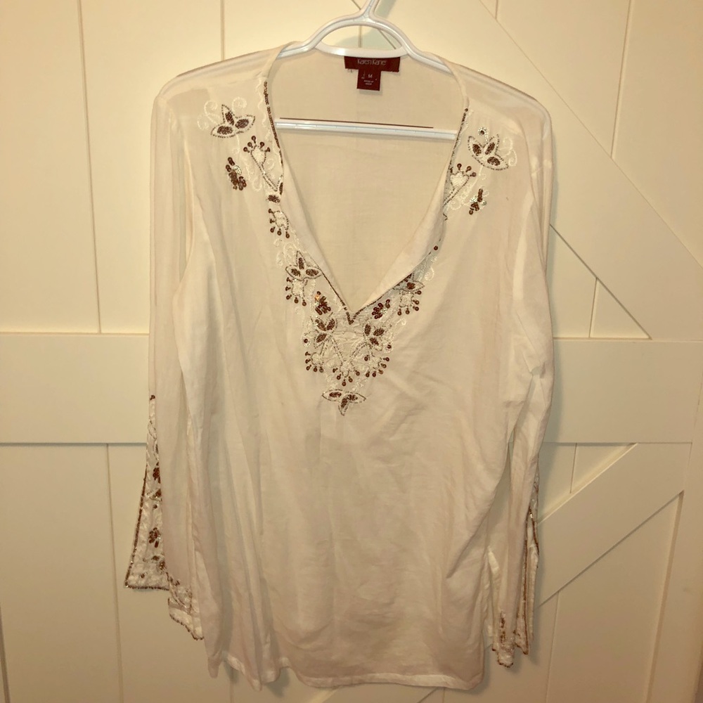 Karen Kane Beaded Tunic M
